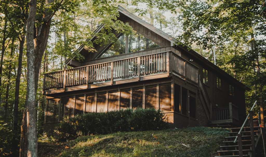 Las na działce z domem